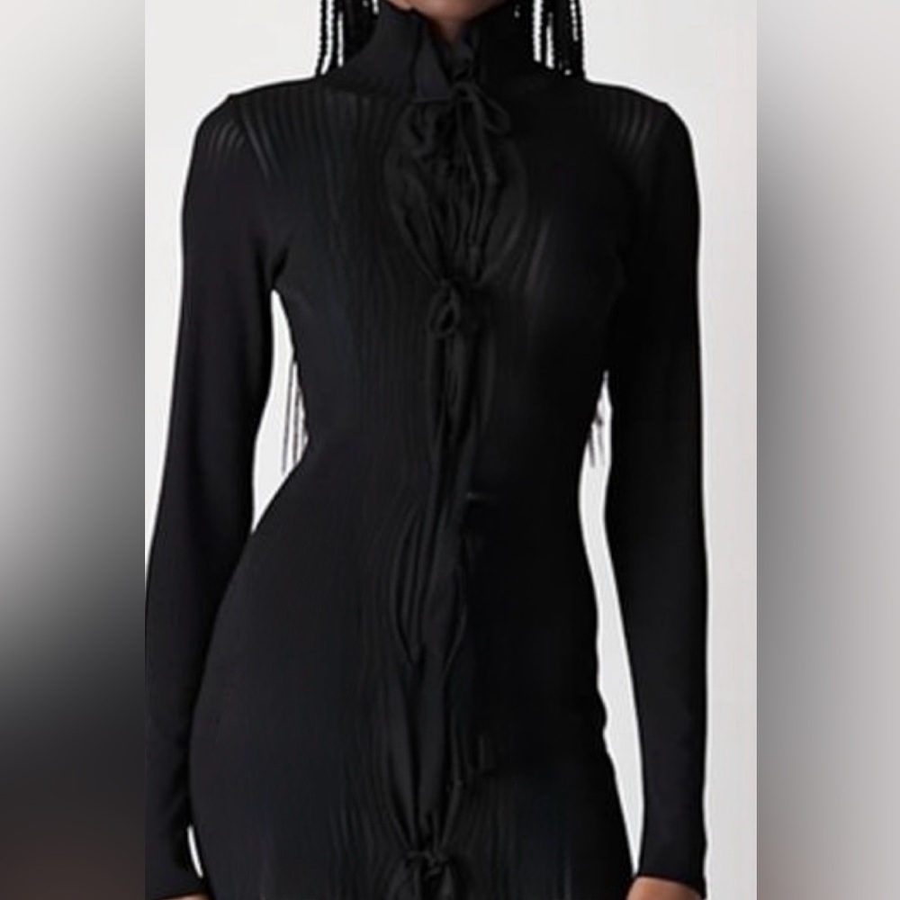 Archival Jean Paul Gaultier Maille Femme Ribbed Lace Up Dress